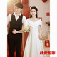 Dongjing Robe de soirée blanche à une épaule peut être portée pour la robe de fiançailles robe de mariée