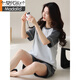 Modal High-End Pyjamas für Frauen im Sommer Pure Cotton Shorts Shorts All-Cotton Casual Thin Style für Outdoor Wear Home Clothing Set Z9859 2xl [Empfohlen 140-160jin [Jin gleich 0,5 kg] Verschleiß]