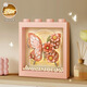 Süße Kinder Schmetterlingsblume Sprache DIY Building Block Foto Rahmen Romantische kreative Traumschmuck Mädchen Valentinstag Geburtstagsgeschenk 1283/Weihnachtsbaum-dreidimensionales Gemälde
