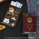 
Yunshun Passport Clip Certificate Pack Protection Case Multi-function Card Pack Travel Portable Clip Card Package Storage Air Ticket Driver's License Multi-function Card Package [Secret Cat and Dog]