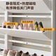 Meiman Haoma Gabinete de zapato de volcado de acero Muro colgante en la puerta del hogar Aire Simple Apartamento pequeño Gabinete de calzado extremadamente estrecho Gabinete de entrada de 12 cm 10 cm White Silent 655 ancho de cuatro cubos Conjunto de entrega de pedidos