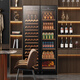 BAIKAILUN double-door thermostatic wine cabinet with double-door brown glass seamlessly embedded in large-capacity air-cooled frost-free office home tea beverage liquor wine fruit preservation refrigerator 1.8 meters | brown glass dual temperature zone | hanging cup red wine display model 210 bottles thin section
