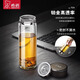 希诺（heenoor）玻璃杯单层加厚带滤网泡茶杯子男官方大容量透明便携水杯 400ml本色 xn-6195带滤网 送杯