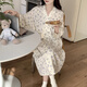 Bei Yifu nightgown spring and autumn women's pure cotton gauze peach summer bathrobe Japanese kimono yukata women's nightgown summer pajamas QKM671# purple flower XL