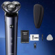 Superman Razor Electric Razor 10W Lavado de cuerpo completo con cuchillo de barba giratoria de doble propósito húmedo y húmedo RS7372 7371 Bolsa de cuero + Tres cuchillas + cabezal de carga + Dispositivo de cabello de la nariz