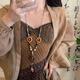 
Lu Shanwu sweater chain boho retro necklace for women new Chinese style exotic ethnic style travel high-end long accessories colored pearl Yunnan style necklace [suspended box]