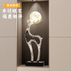 Lion family imitation crystal Lucky Deer ornaments living room light luxury high-end TV cabinet alcove large art decoration housewarming gift Wangzhai Lucky Deer Moon Lamp (imitation crystal transparent) blue