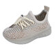 Disney Children's Coconut Chaussures Summer 2025 Nouveaux chaussures de sport garçons et filles sans glissement pour bébés et petits enfants chaussures en tricot volant FL-719 beige 21 longueur intérieure 13,5 cm