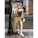 Modal suspender vest for women with chest pad suspender vest letter printing summer contrast color inside and outside wearing bow top