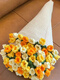Shantoulin Village Rose Blanket Rose Bouquet Blanket Cover Blanket Blanket Blanket wool crochet material bag Hand-woven (A684) Small 80cm [Blue + Milk White Lily of the Valley Flower
