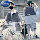 
Disney (Disney) boys summer suit 2025 new summer mid-sized children children boys summer short-sleeved shirt handsome trendy clothes TZK679-Grey suit 120 Recommended height 140-150 cm