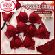 LangSha (LangSha) Red Underwear Bra Set Female Wedding Bride's Animal Year Small Breast Gathering 2025 Year of the Horse New Bra 06845-Set 34 75B