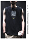 Kuraishi Kazuki Pure Cotton Sleeveless Vest Men's Summer Thin Loose Trendy Brand Sports Leisure Fitness Printed T-Shirt Black XL