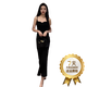 唐思薇夏季新款内搭外穿黑色吊带连衣裙女2025夏性感修身长款鱼尾礼服裙 黑色连衣裙 M 建议98-108斤