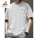 Vogelscheuche (mexikanische) trendige amerikanische kurzärmelige T-Shirt für Männer im Sommer im Sommer reines Baumwollrund-Hals vielseitiger Casual 2025 Neue Modemarke Loose Hong Kong Style T-Shirt White-1365 Kurzärärmel-Pure-Baumwolls [vorgeschlagen 80-110jin [Jin gleich 0,5 kg]]]