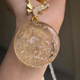 
Allied high-quality natural citrine nine-tailed fox general looking at the moon fox pendant sweater chain set women's gift collection 12604 hand-engraved