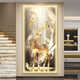 CHENGZAI FUGUI ELCO Sala de estar Decoración Luz de la luz LED atmosférica de lujo directamente opuesto a la pared de la puerta Pasillo de la pared Mural Pintura colgante T12859 50*100 (sugerido 0.7-0.8 metros de pared 5