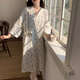 Bei Yifu nightgown spring and autumn women's pure cotton gauze peach summer bathrobe Japanese kimono yukata women's nightgown summer pajamas QKM671# purple flower XL