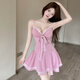Quiero mover el club nocturno el vestido sexy del verano nuevo sospechoso de cuello bajo, falda corta, la cintura de gran tamaño y el técnico del club nocturno delgada