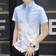 姿伟祺2025衬衫夏季款男士短袖格子衬衣休闲韩版修身上衣服 844卡其 M 80-104斤