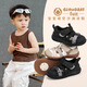 Chino Mouse Official Authentic Baby Toddler Shoes Boys Sandals Breathable Girls Shoes Non-Slip Soft Sole Mesh Shoes Black Size 16 (Suitable for Feet Length 11.5-12.0cm)