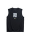 Kuraishi Kazuki Pure Cotton Sleeveless Vest Men's Summer Thin Loose Trendy Brand Sports Leisure Fitness Printed T-Shirt Black XL