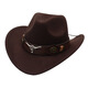 Jiangzi Guoluo Tibetan Top Hat Western Cowboy Hat Cowhead Accessors FIENTO HATO NACIONAL HOMBRA Men y mujeres Brown (vaca denominación marrón) M Adulto (56-58 cm)