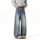 Foss Phil American Scimitar Jeans Primavera y verano Lavado holgado de verano Pantalones de hojastro informales DJ-25002 Blue XL [recomendado 150Jin [Jin equivale a 0.5 kg] -170Jin [Jin equivale a 0.5 kg]]]