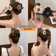 Juvia Bow Clip Women's New Light Luxurious and High-Level Ponytail Clip Half-tie Hairpin Shark Clip Hair Clip Headwear JYFJ129 Flash Diamond Flower Clip Champagne Color