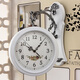 Double-sided wall clock European style double-sided wall clock living room fashion European creative clock two-sided quartz clock modern simple 9889 white