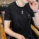 Spechtskurzärmel-Eisseice Seiden T-Shirt Summer Plus Fett Plus Size Schnell trocken, halbärmeliges Körperhemd Modetrendy Top Men 698 Weiß dünn 2xl (ca. 135-150 Jin [Jin gleich 0,5 kg])