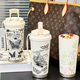 
Germany imported quality butterfly thermos cup new high-value portable straw car coffee cup large capacity water cup gift antique white-BXAB6197 dishes stainless steel