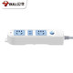 Bull (BULL) con tira de cables enchufable, tira enchufable pequeña de múltiples orificios, cable de extensión, tira de arrastre multifuncional para dormitorio doméstico, tablero enchufable eléctrico, solución de problemas, tablero enchufable, interruptor de control principal extra largo de 5 metros, dos orificios + tablero de enchufe doble de cinco orificios GN-606 oficial clásico con orificio grande, modelo ignífugo de 2500W