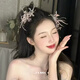 
Gu Ran European and American retro feathers and flowers hairpin high-end temperament elegant bridal wedding dress accessories sweet headdress female model same style clip