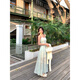 S.Sofea French Mint Green Sling Robe Nouvelle taille d'été Long Robe Blanc * 753 M