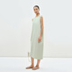 
LESS [same style in the mall] 2025 summer new round neck vest skirt sleeveless long dress 2P4G11730 374 green lift L