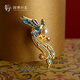 National Museum of China Empress Xiaoduan Kowloon Nine Phoenix Crown Phoenix Feather Gilt Brooch National Exposition New Chinese Style Jewelry Gift for Friends Nine Dragon Nine Phoenix Crown Phoenix Feather Gilt Brooch