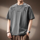 Jeep Spirit authentique Jeep haut de gamme haut de gamme à manches courte à manches chinoises T-shirt imprimé pour hommes en lin respirant d'été mince grande taille rapide séchage rapide 829 T-shirt gris 3xl Taille adaptée à 190-210jin [Jin est égal à 0,5 kg]