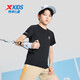XTEP (XTEP) Kinder im Sommer mit kurzärztem Sweater für kurze T-Medium-Größe von Kindern mit atmungsaktivem und komfortables Sport und gelegentlichem T-Shirt Echtschwarz [9215] 160 cm