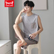 Catman (Miiow) Vest Pyjamas Herrenmodal Frühlings- und Sommer-Rund-Hals-Shorts Home-Kleidung lose und vergrößerte 12027 [Herrenanzug] l [vorgeschlagen 100-140jin [Jin entspricht 0,5 kg]]