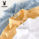 Playboy (PLAYBOY) Men's Line Lapel Short Sleeve T-shirt Loose Shirt Collar Top Clothes with Led T-shirt Line T-shirts Line Cloth Summer yunyi-9711 Blue Dark Color. M
