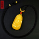 Hupai, one object, one picture, one certificate, natural beeswax pendant, men's and women's Guanyin Bodhisattva statue pendant necklace, pendant 12.4g, 49*26*16mm