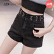 Advsus neue schlanke Jeansshorts für Frauen mit hoher Taille-Stretch-A-Line