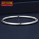 Centenary Baojinxiang new pt950 platinum bracelet women's solid smooth plain ring bracelet platinum new round bracelet as a gift for your girlfriend, about 2.2mm wide, 54 rings, weighing about 13.99 grams
