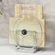 Tazón a 304 estante de cocina de cocina de acero inoxidable estante de encimera multifunción colaboradora de colocación de la placa de corte para la tabla de corte de doble capa del hogar K-13803 Rack de tablero de corte de tres cuadrículas 0 cm