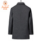 Golden Fox Wool Down Coat Men's 2024 Winter Medium-length Thickened Inner Liner Middle-aged Men's Double-sided Woolen Jacket Gray M 170