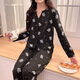 
S.SOFEA black long-sleeved pajamas two-piece set for female students in spring and autumn can wear home clothes for simple and casual three-piece set WX13803 black (with chest pad) 170 M (80-100Jin [Jin equals 0.5 kg])