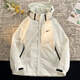 Assault jacket for men and women, spring and autumn style, detachable three-in-one windproof and waterproof jacket for couples, outdoor hiking wear, ivory white, same style for men and women - jacket + lining L recommended 110-130 Jin Jin equals 0.5 kg