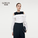 Gloria shirt white solid color women's fake two-piece contrasting design commuter high-end top shirt 1E2L3E210 03W original white XS