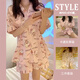 Xuan Mulin Pajamas para mujeres en verano set de tres piezas de manga corta Sweet New Cartoon linda japonesa Internet Celebry Katie Cat Cabina para el hogar Set-L-1478 L Recomendado 100-120Jin [Jin equivale a 0.5 kg]